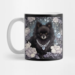 Jewelled Black Pom Mug